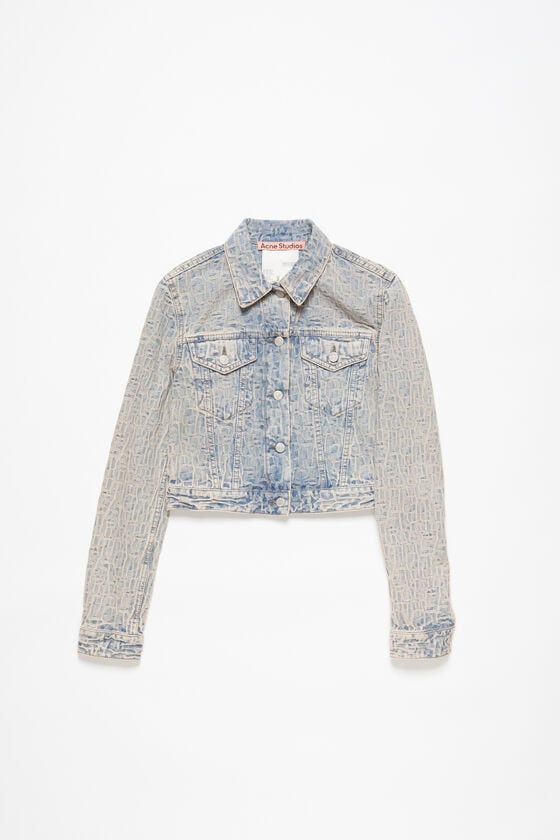 Acne Studios Jeansjacke mit Monogramm – Taillierte Passform Cyber Monday