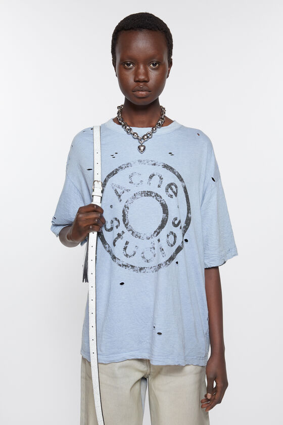 Acne Studios Logo-T-Shirt – lockere Passform Räumungsverkauf