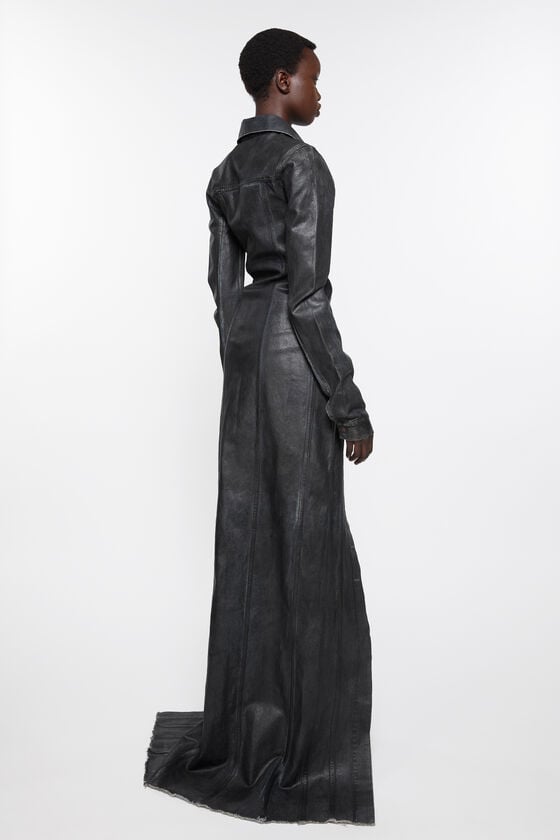 Acne Studios Kleid aus beschichtetem Denim Laufsteg-Show Bis zu 65% Rabatt