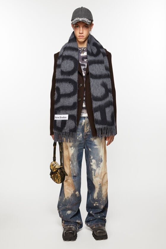 Acne Studios Scarf wool alpaca logo Online