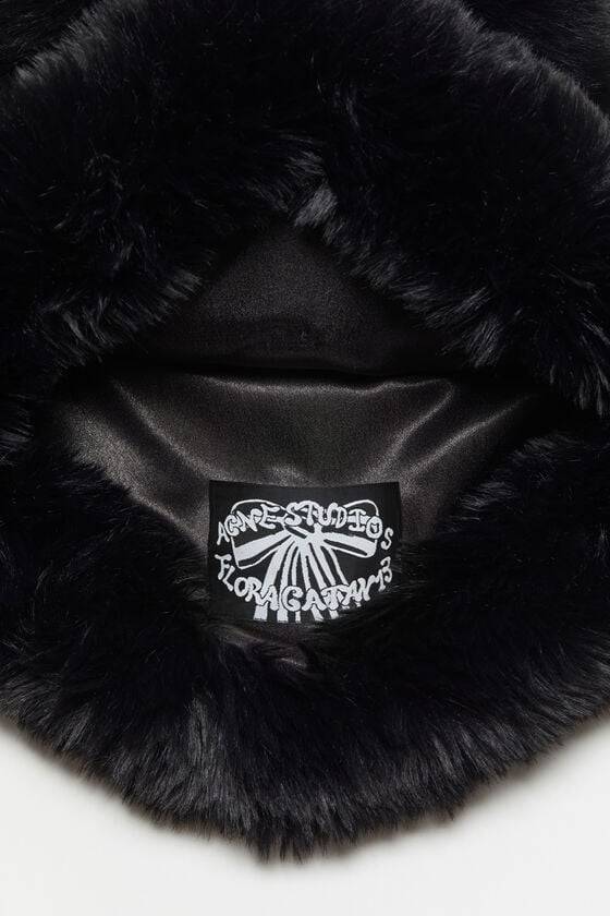 Acne Studios Flauschige Mütze mit Schleife Auslauf