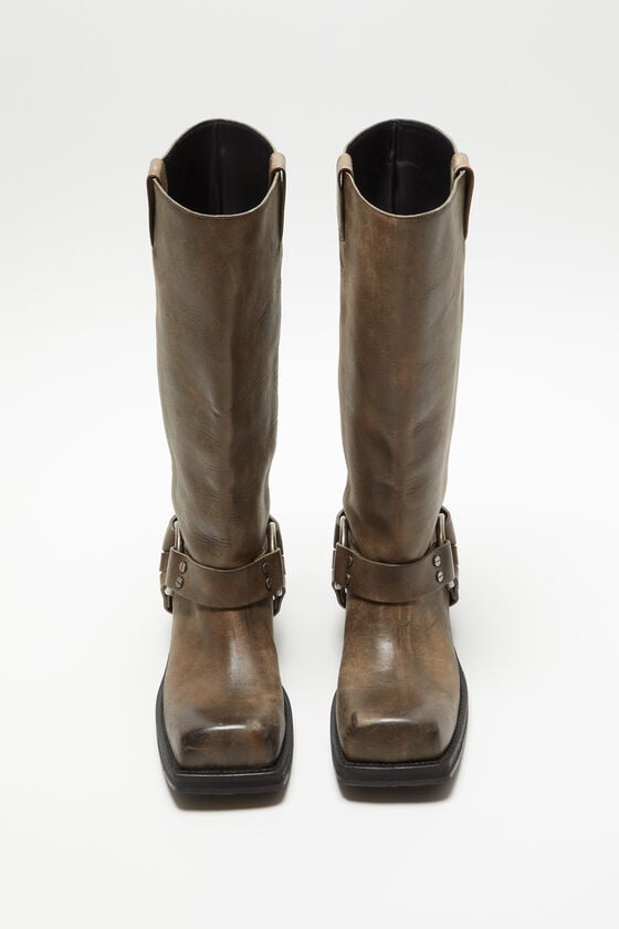 Acne Studios Lederstiefel mit Schnalle Blitzverkäufe