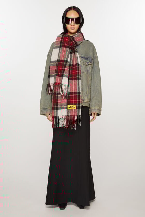Acne Studios Karierter Fransen-Schal Heißer Verkauf