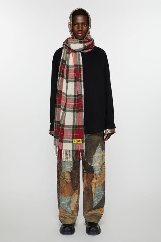 Acne Studios Karierter Fransen-Schal Heißer Verkauf