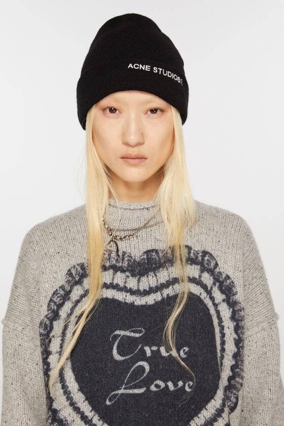 Acne Studios Beanie mit Logo Exklusive Angebote