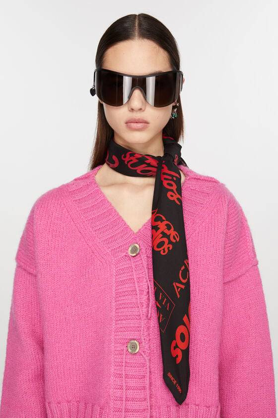 Acne Studios Seidenschal mit Logo-Prints Große Rabatte