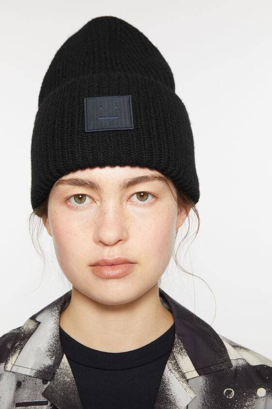 Acne Studios Mütze mit großem Face-Logo Online