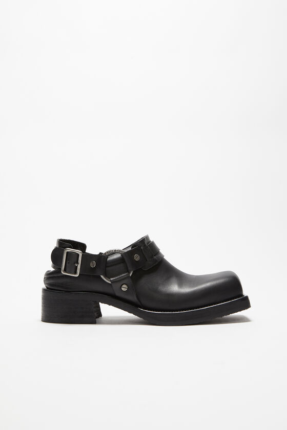 Acne Studios Mules aus Leder mit Schnalle Günstiger Verkauf