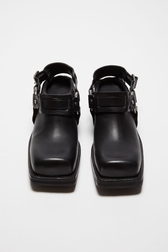 Acne Studios Mules aus Leder mit Schnalle Günstiger Verkauf
