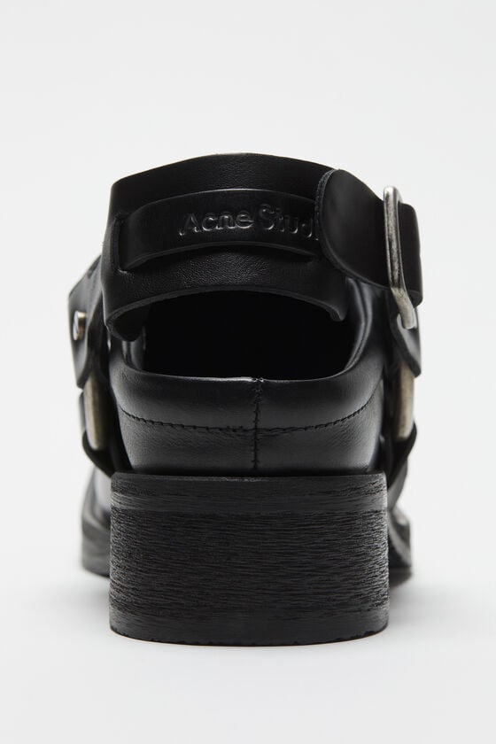 Acne Studios Mules aus Leder mit Schnalle Günstiger Verkauf