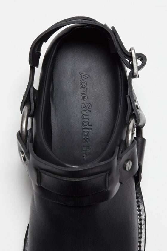 Acne Studios Mules aus Leder mit Schnalle Günstiger Verkauf