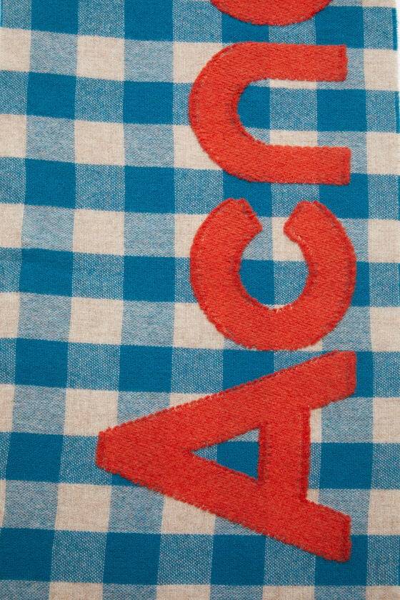 Acne Studios Karierter Logo-Schal Limitierter Zeitrabatt