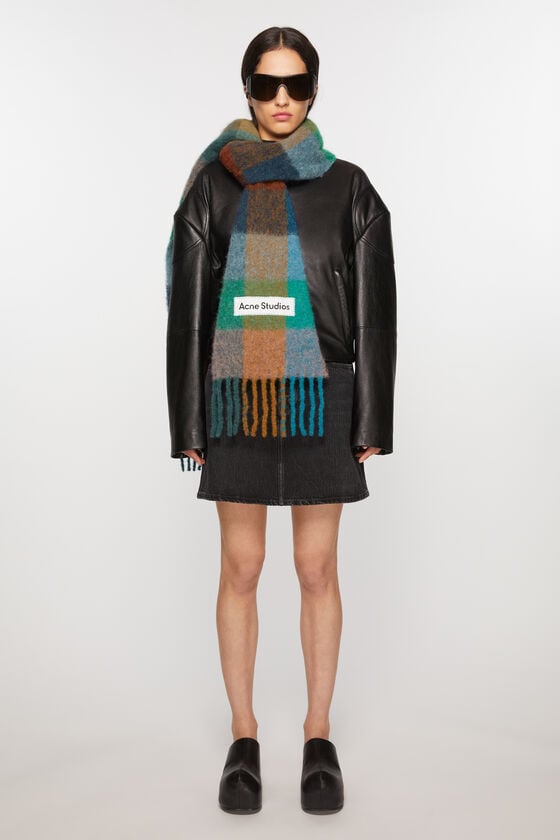 Acne Studios Karierter Schal aus Mohair Fabrik Onlineshop