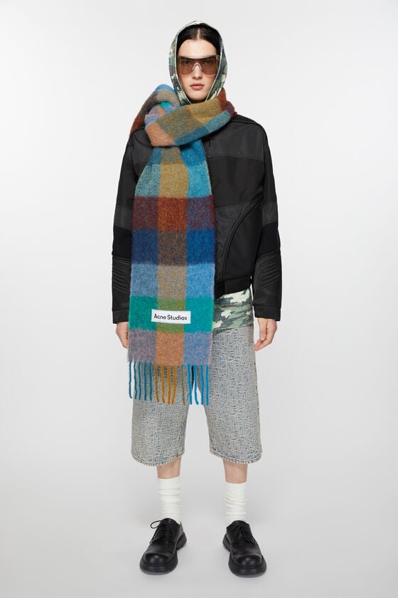 Acne Studios Karierter Schal aus Mohair Fabrik Onlineshop
