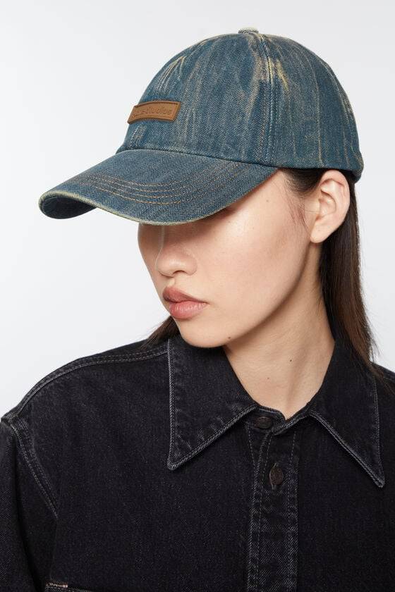 Acne Studios Kappe mit Denim-Logo Fabrikpreis