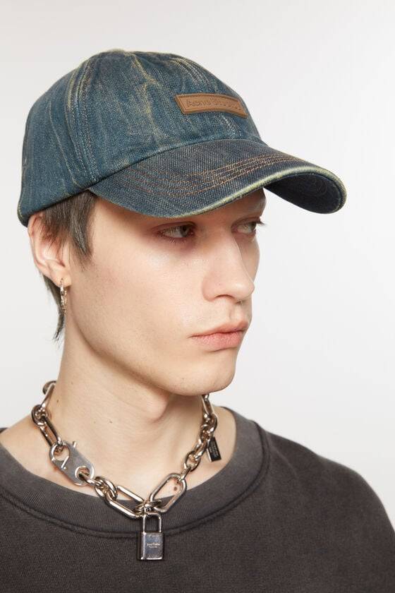 Acne Studios Kappe mit Denim-Logo Fabrikpreis