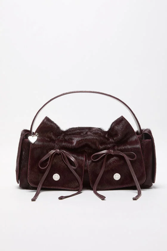 Acne Studios Multipocket furry leather bag Laufsteg-Show Weihnachtsangebot