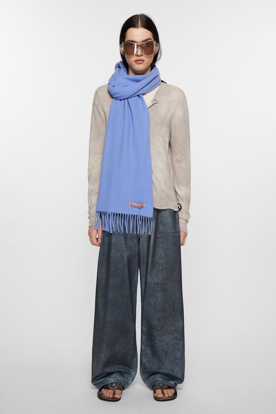 Acne Studios Schmaler Fransen-Schal aus Wolle Lagerräumung