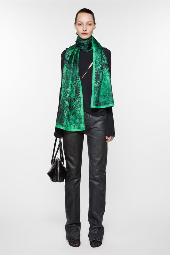 Acne Studios Printed silk scarf Laufsteg-Show Zeitlich begrenztes Angebot