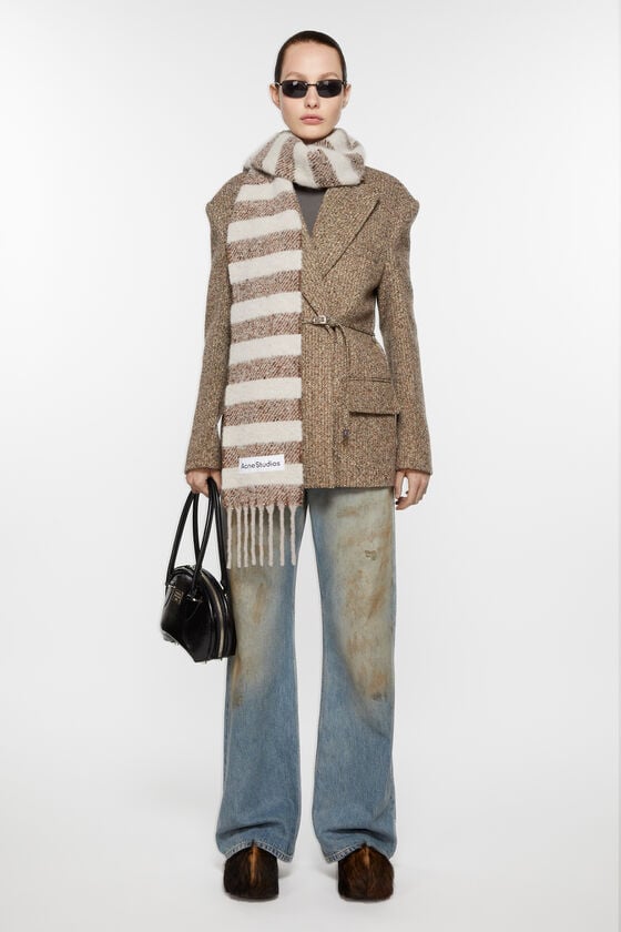 Acne Studios Gestreifter Alpaka-Schal - Schmal Bis zu 50% Rabatt