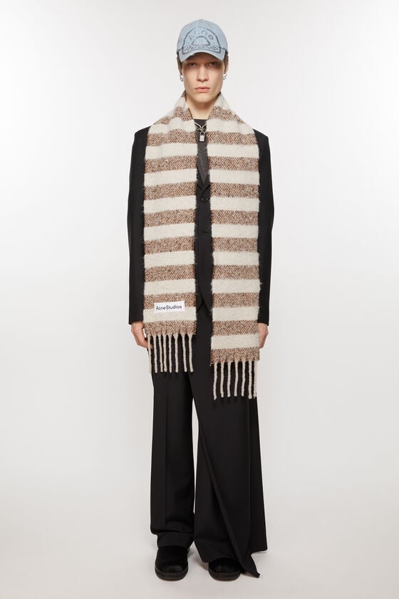 Acne Studios Gestreifter Alpaka-Schal - Schmal Bis zu 50% Rabatt