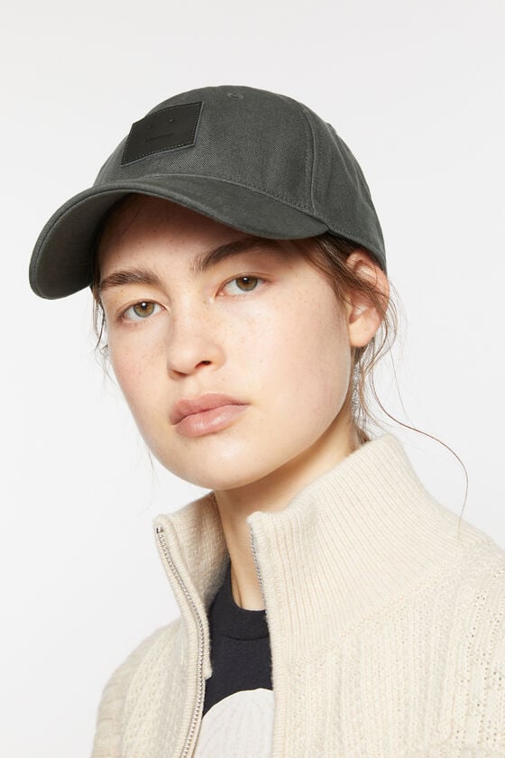 Acne Studios Leder Face-Patch Kappe 50% Rabatt mit kostenlosem Versand