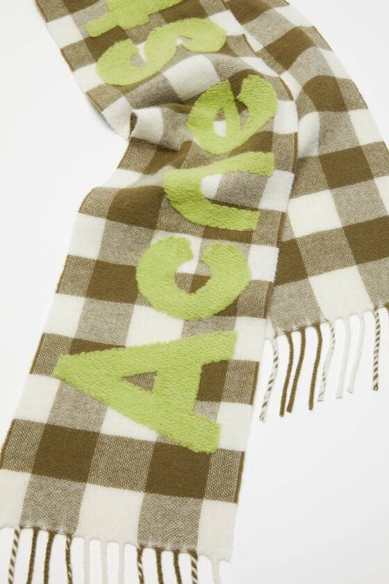 Acne Studios Karo-Schal mit Logo - Schmal Kostenloser Versand international