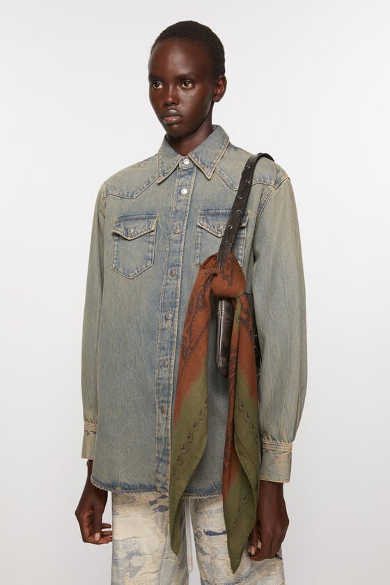 Acne Studios Leichter Wollschal mit Print Fabrikladen