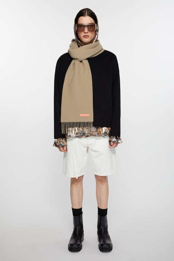 Acne Studios Schmaler Fransen-Schal aus Wolle Begrenzt auf 3 Tage