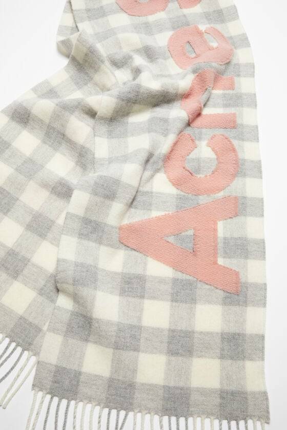 Acne Studios Karierter Schal mit Logo Verkauf