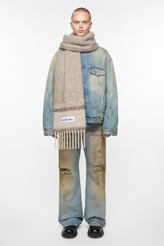Acne Studios Fransen-Schal mit Logo Versandkostenfrei