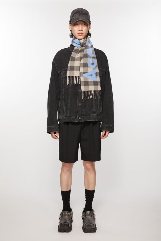 Acne Studios Karo-Schal mit Logo - Schmal Begrenztes Angebot