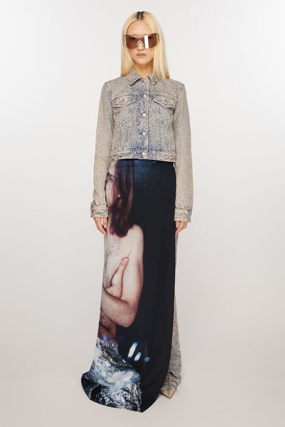 Acne Studios Bedruckter Seidenschal Tiefpreis