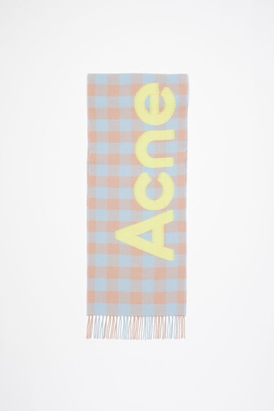 Acne Studios Karierter Schal mit Logo Discount Store für neue Produkte