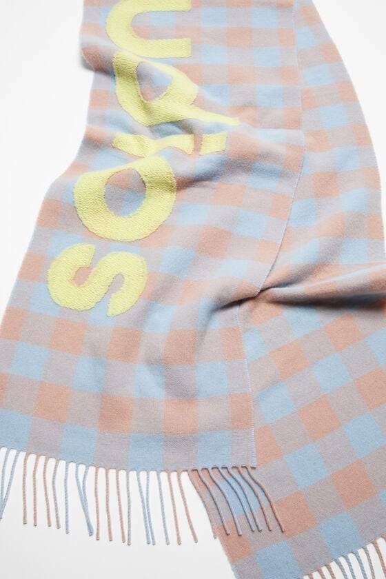 Acne Studios Karierter Schal mit Logo Discount Store für neue Produkte