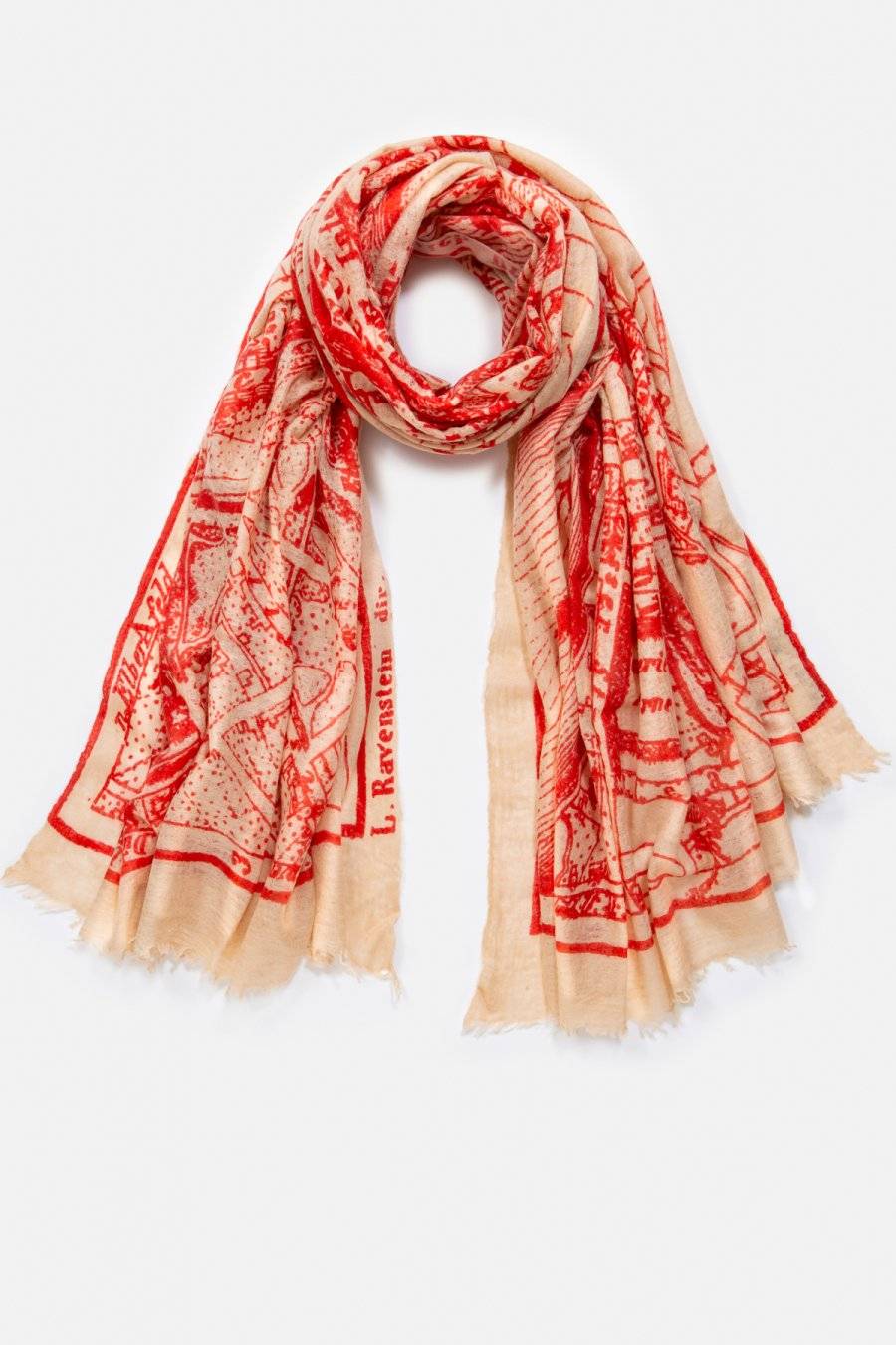 Mouleta Kaschmirschal Map Print Blitzangebot