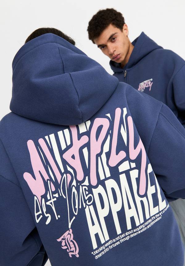 Multiply Spparel Oversize Zip Hoodie BETRAYAL Night Shadow Zeitlich begrenztes Angebot