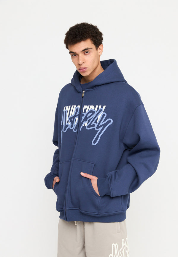 Multiply Spparel Oversize Zip Hoodie STRESS Night Shadow Blitzangebot