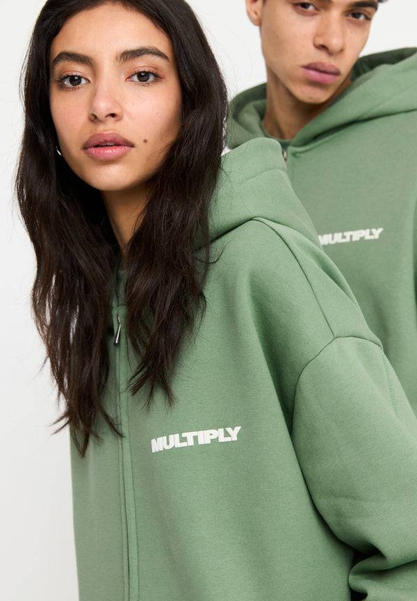 Multiply Spparel Oversize Zip Hoodie MULTIPLY Hedge Green Kauf eins, bekomm eins gratis