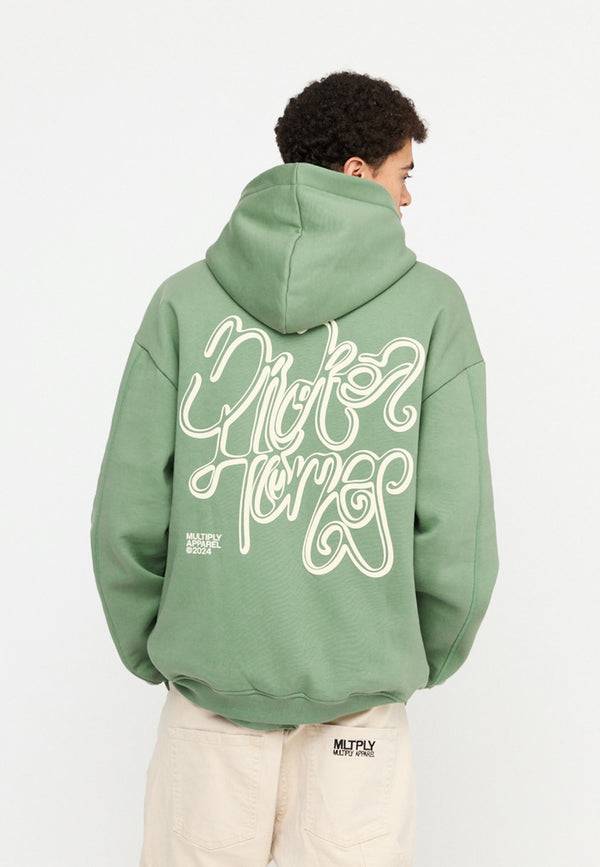 Multiply Spparel Oversize Zip Hoodie CONFLICT Hedge Green VIP-Rabatte