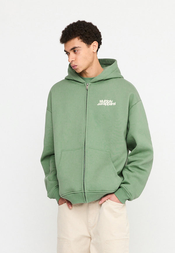 Multiply Spparel Oversize Zip Hoodie CONFLICT Hedge Green VIP-Rabatte