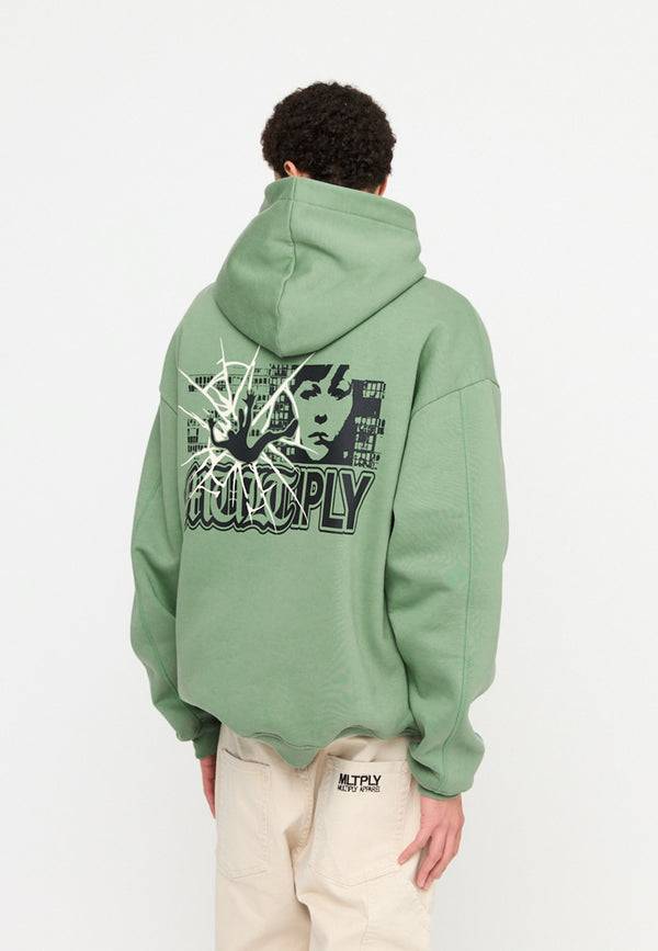 Multiply Spparel Oversize Hoodie INSECURITY Hedge Green Tiefpreis