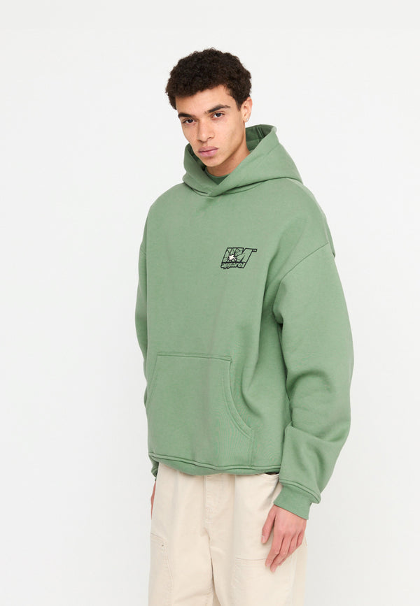Multiply Spparel Oversize Hoodie INSECURITY Hedge Green Tiefpreis