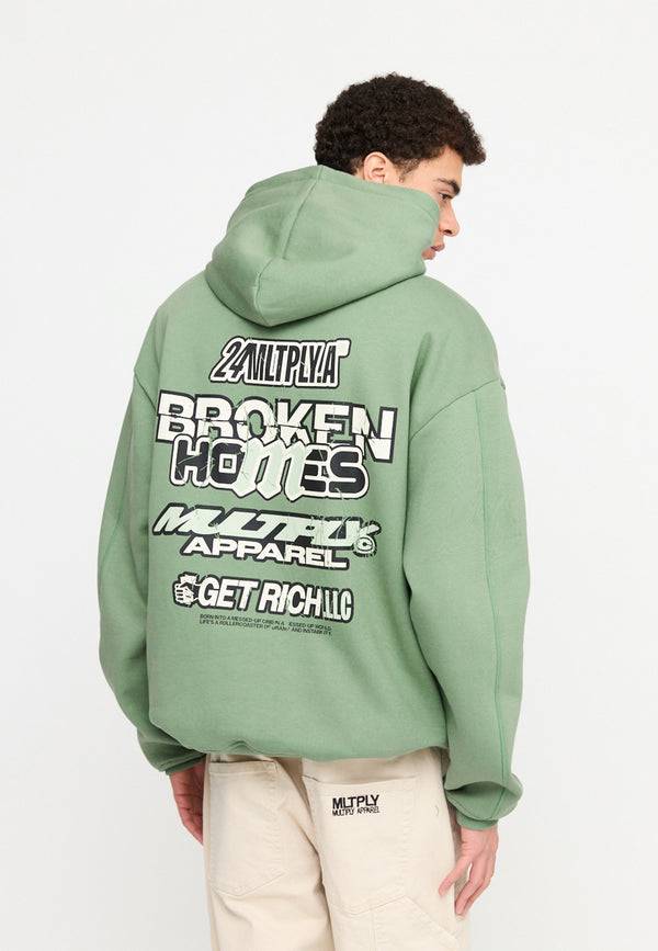 Multiply Spparel Oversize Hoodie TRAUMA Hedge Green Super Sparpreis