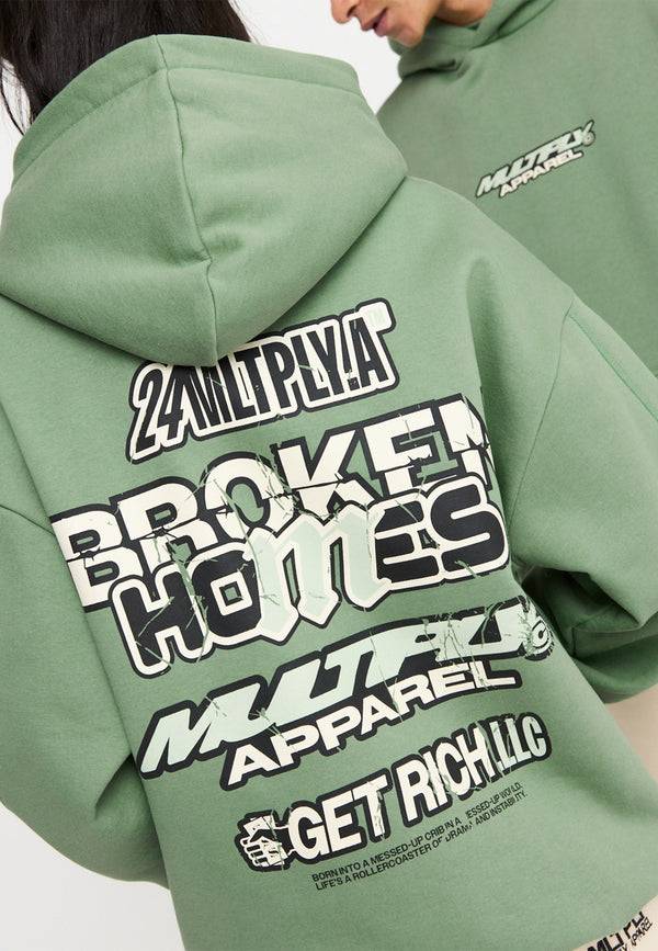Multiply Spparel Oversize Hoodie TRAUMA Hedge Green Super Sparpreis