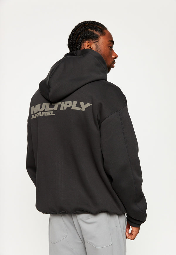 Multiply Spparel Oversize Zip Hoodie BASIQUE Black Soda Bis zu 55% Rabatt