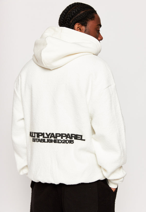Multiply Spparel Oversize Zip Hoodie BRUSHED Off White Rabatte dieses Monats