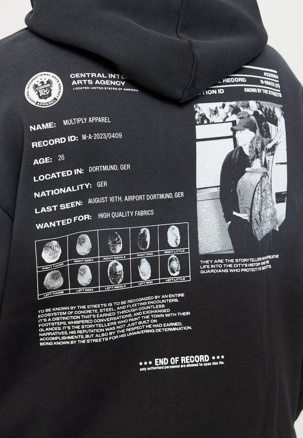 Multiply Spparel Oversize Hoodie SUSPICIOUS Black Soda Washed 2025