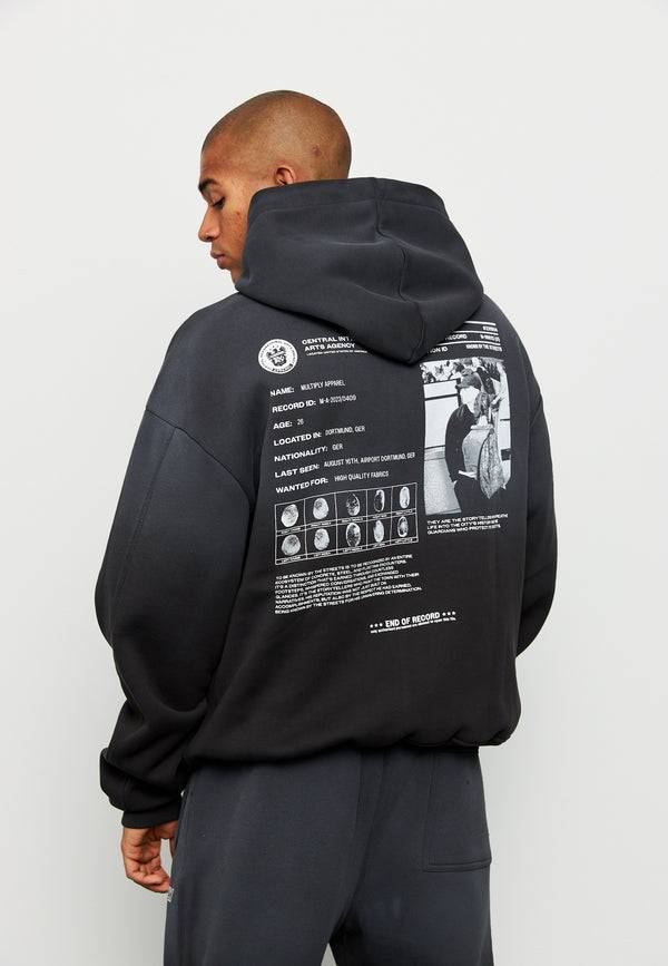 Multiply Spparel Oversize Hoodie SUSPICIOUS Black Soda Washed 2025