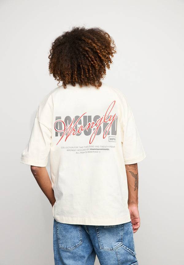 Multiply Spparel Oversize T-Shirt CHEATER Egret Outlet